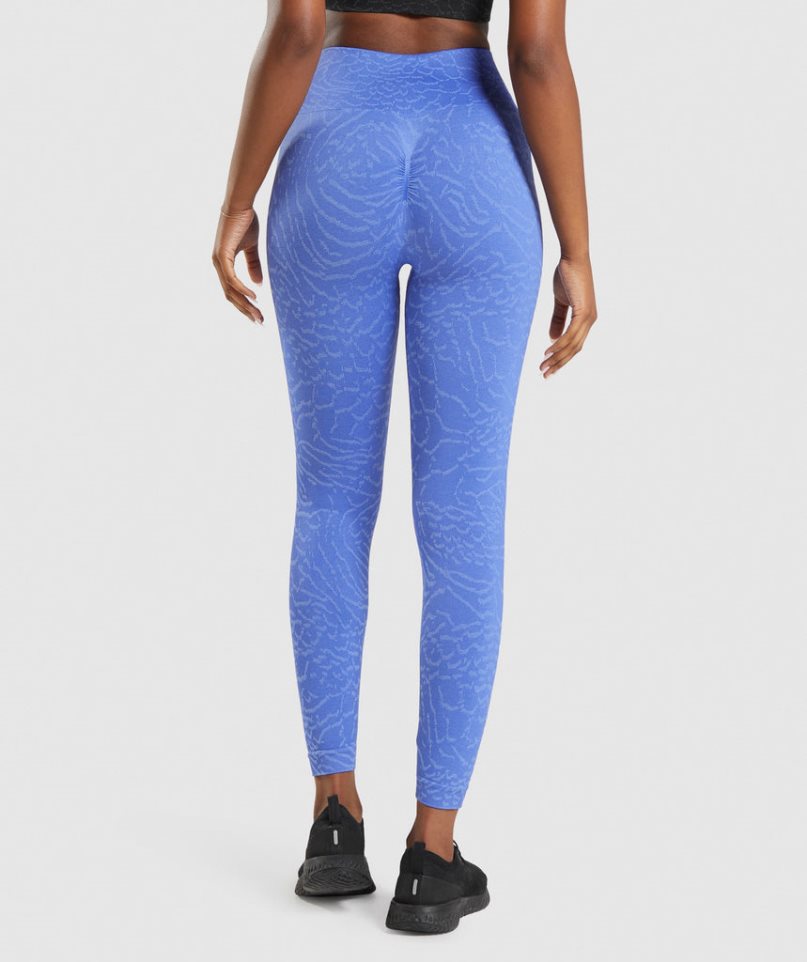 Legginsy Gymshark Adapt Animal Seamless Damskie Niebieskie | PL 532ZYF